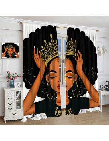 Cortinas Africanas para Niñas SXXLDNG 2 Paneles 53x135 cm
