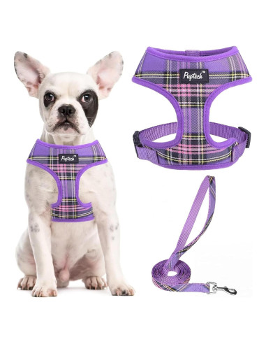Arnés Suave PUPTECK para Perros y Gatos Talla M Púrpura