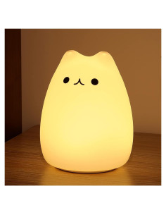 Luz Nocturna ZKLiLi Gato Recargable USB 7 Colores 15.24 cm