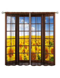 Cortinas de Ventana ShiTingYu Paisaje Natural 132x213 cm