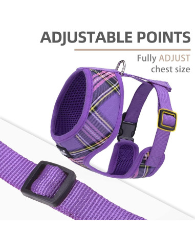 Arnés Suave PUPTECK para Perros y Gatos Talla M Púrpura