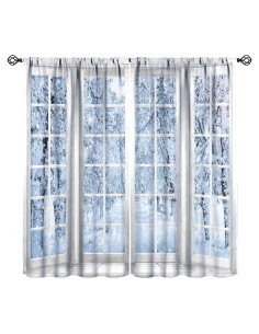 Cortinas de Ventana ShiTingYu 63x72 cm Paisaje Invierno