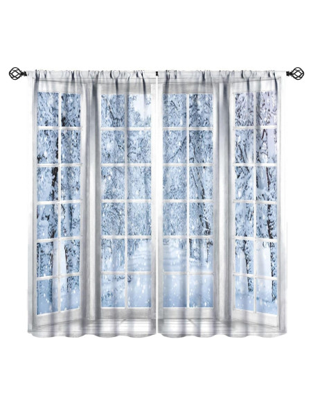 Cortinas de Ventana ShiTingYu 63x72 cm Paisaje Invierno