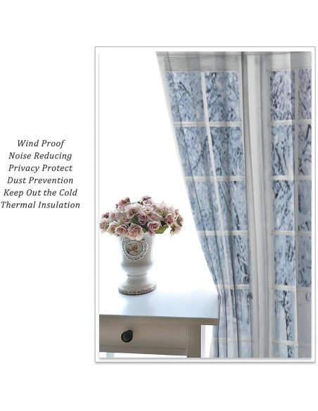 Cortinas de Ventana ShiTingYu 63x72 cm Paisaje Invierno
