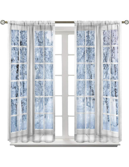 Cortinas de Ventana ShiTingYu 63x72 cm Paisaje Invierno