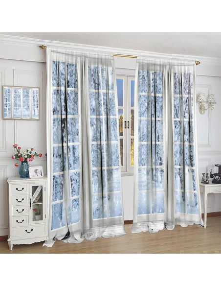 Cortinas de Ventana ShiTingYu 63x72 cm Paisaje Invierno