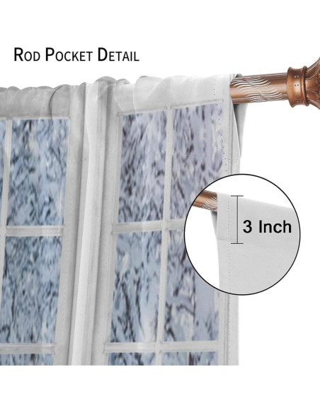 Cortinas de Ventana ShiTingYu 63x72 cm Paisaje Invierno