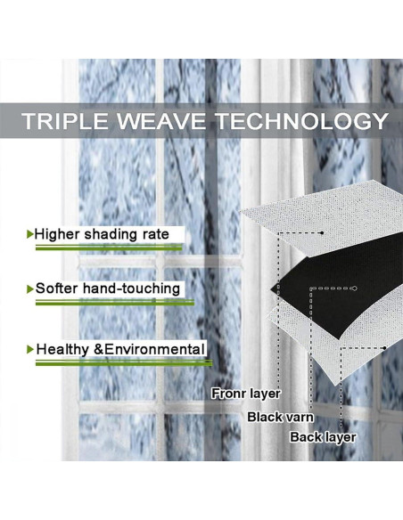 Cortinas de Ventana ShiTingYu 63x72 cm Paisaje Invierno