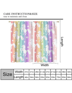 Cortinas Opacas VUMIVI Unicornio 182.88x160 cm Fantasía 2
