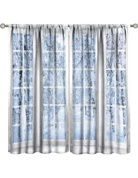 Cortinas de Ventana ShiTingYu 63x72 cm Paisaje Invierno