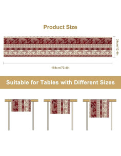 Camino de Mesa Elefante Azteca 33x228 cm Decoración Boho 2