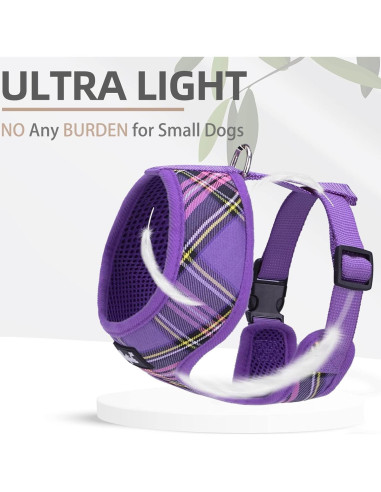 Arnés Suave PUPTECK para Perros y Gatos Talla M Púrpura