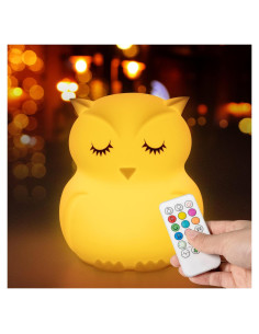 Luz Nocturna de Silicona Mamtopia Búho con Control Remoto