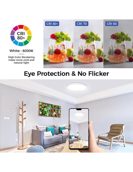 Aplique de Techo LED 24W DEALGADGETS 6000K 2200LM Blanco