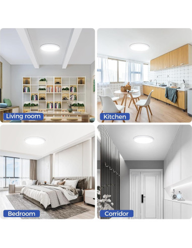 Aplique de Techo LED 24W DEALGADGETS 6000K 2200LM Blanco