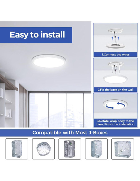 Aplique de Techo LED 24W DEALGADGETS 6000K 2200LM Blanco