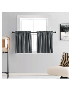 Cortinas Opacas DONREN Grises 2 Paneles 132x91 cm