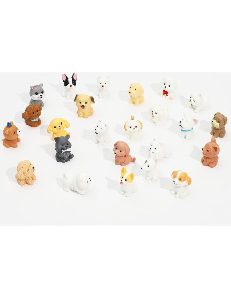 Juego de 24 Mini Figuras de Perros ONEST Detalladas 2-5 cm