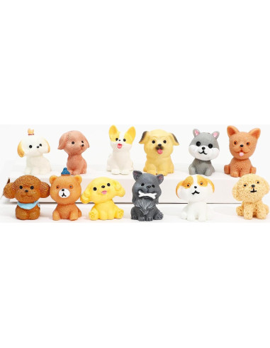 Juego de 24 Mini Figuras de Perros ONEST Detalladas 2-5 cm