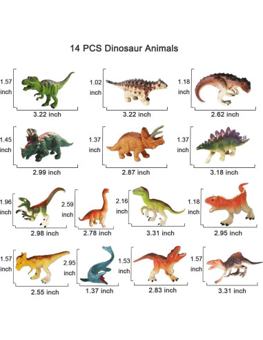 14 Pcs Juguetes Dinosaurios Yowlieu Figuras Realistas