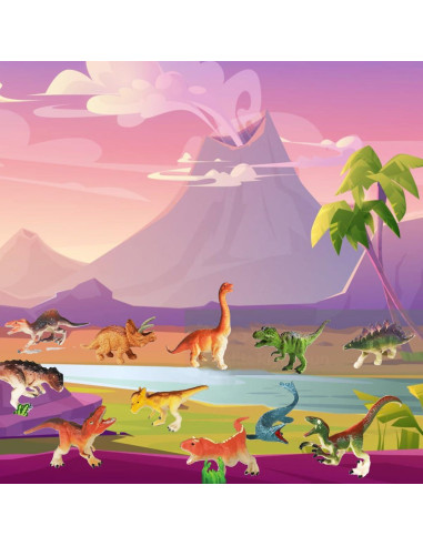 14 Pcs Juguetes Dinosaurios Yowlieu Figuras Realistas