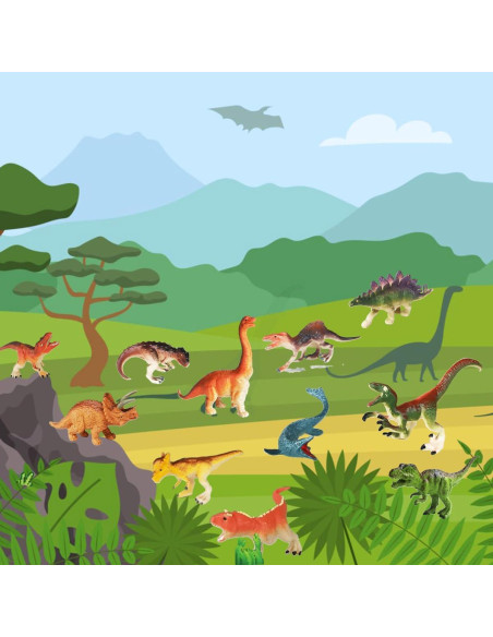 14 Pcs Juguetes Dinosaurios Yowlieu Figuras Realistas