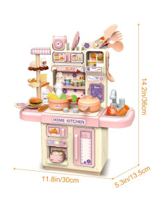 Set de Cocina de Juguete deAO 33 Piezas con Luz y Vapor 2
