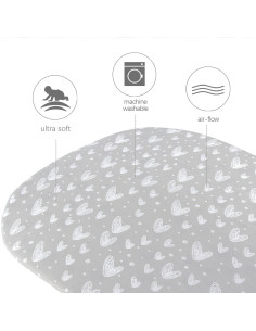 Sábanas Ajustadas Biloban para Cuna 2 Piezas Algodón Gris 2