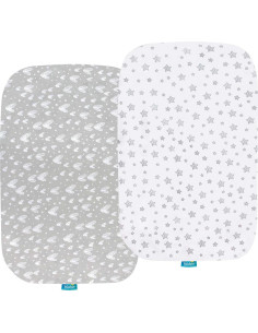 Sábanas para Cuna Biloban 2 Piezas Algodón Estampado Gris 2