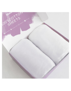 Sábanas de Cuna Biloban 100% Algodón Paquete de 2 Blancas