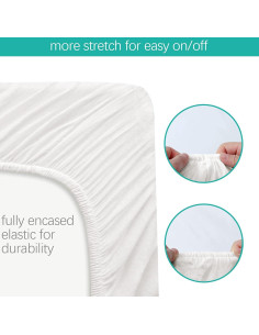 Sábanas de Cuna Biloban 100% Algodón Paquete de 2 Blancas 2