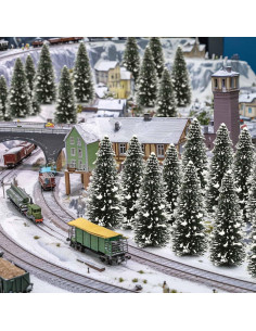 Evemodel Árboles de Pino Nieve 100mm 20PCS Diorama Invierno 2