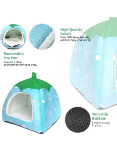 Cama Escondite para Mascotas Tierecare 26x26x24 cm Azul 2