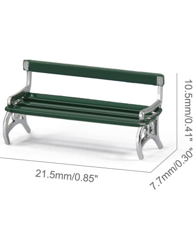 Bancos de Plaza Evemodel 12pcs Escala HO Verde con Plata