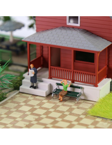 Bancos de Plaza Evemodel 12pcs Escala HO Verde con Plata