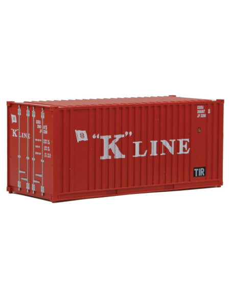 Contenedor Corrugado 20' K-Line Escala HO Rojo y Blanco