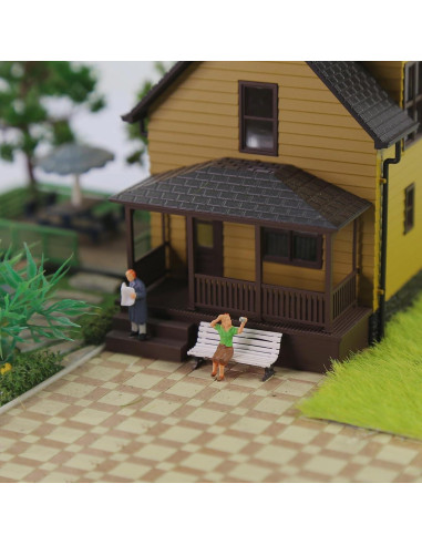 12 Bancos de Plaza Evemodel Escala HO Blanco y Marrón