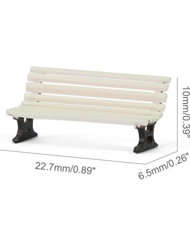 12 Bancos de Plaza Evemodel Escala HO Blanco y Marrón