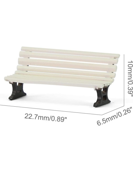 12 Bancos de Plaza Evemodel Escala HO Blanco y Marrón