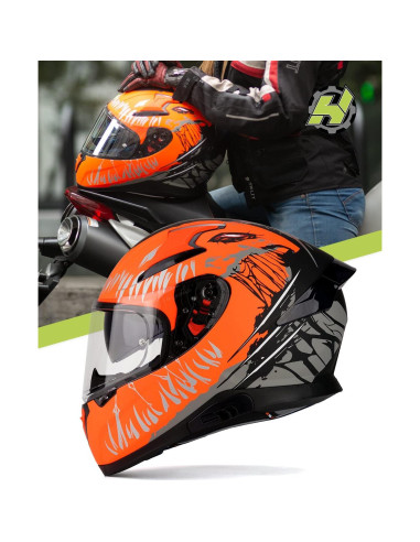 Casco HAX Impulse Naranja L con visor Pinlock y ventilación