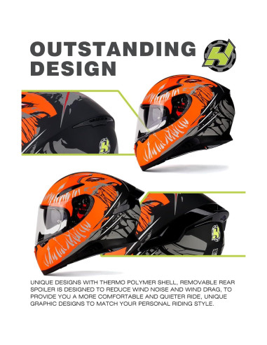 Casco HAX Impulse Naranja L con visor Pinlock y ventilación