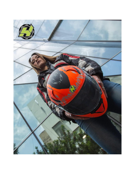 Casco HAX Impulse Naranja L con visor Pinlock y ventilación