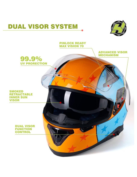 Casco HAX Impulse L de cara completa con Pinlock y UV Casco HAX Impulse L de cara completa con Pinlock y UV