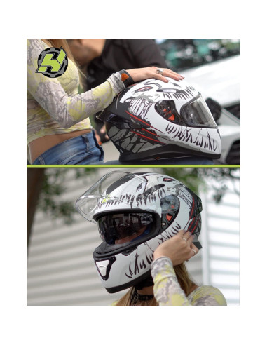 Casco HAX Impulse Blanco Mediano con Visor Pinlock