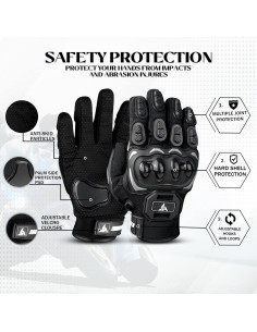 Guantes de Motocicleta SAGA SPORTS Vortex 2XL Protección Nudillos 2
