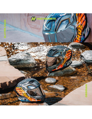 Casco HAX Force XL Naranja Trueno Brilla en la Oscuridad