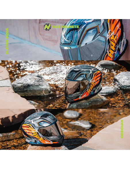 Casco HAX Force XL Naranja Trueno Brilla en la Oscuridad