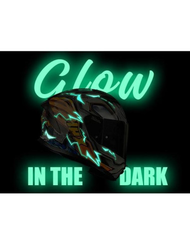 Casco HAX Force XL Naranja Trueno Brilla en la Oscuridad