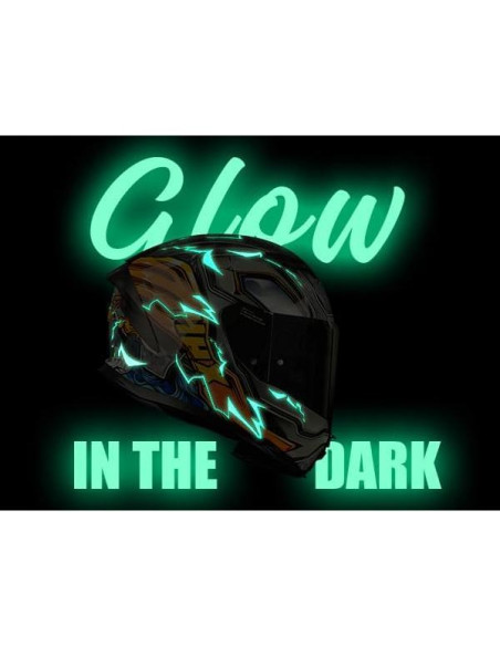 Casco HAX Force XL Naranja Trueno Brilla en la Oscuridad