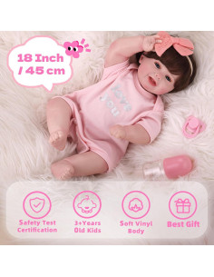 Muñeca Bebé Reborn GAGAKU 45.72 cm Realista con Accesorios 2